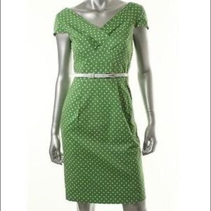 Green V Neck Sheath